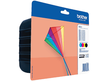Cartucho de tinta - Brother LC223VALBP, Pack Negro, Cián, Amarillo y Magenta