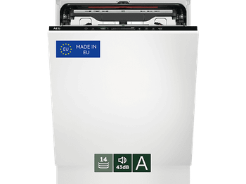 Lavavajillas integrable - AEG FSE76727P, 14 servicios, 7 programas, 60 cm, GlassCare, Tercera Bandeja, Sin panelar