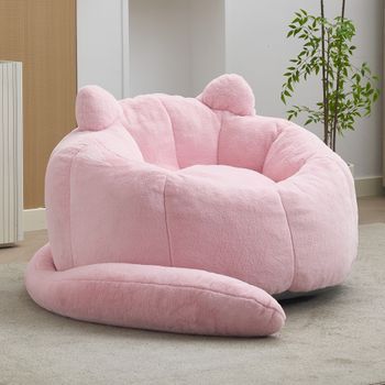 Sofá Puf Rosa Para Adultos, 112 X 112 X 77 Cm, Relleno De Espuma