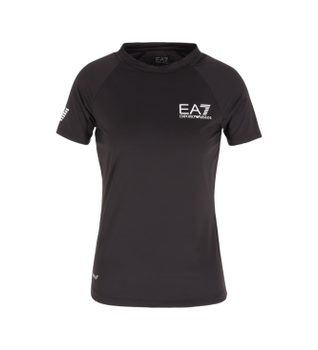 EA7 para mujer. 8NTT70_TJEMZ Camiseta Deportiva negro (XL), Deportivo, Multideporte, Poliamida, Manga corta