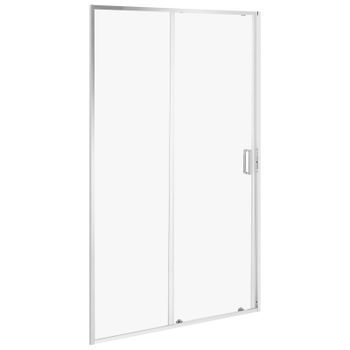 Mampara De Ducha De Vidrio Templado Transparente Con Puerta Corredera 1200 X 1900 Mm Plateado Yauri