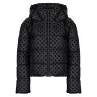 guess abrigo de plumas new daisy crop logo puffer para mujer
