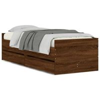 estructura de cama con cajones roble marron 75x190 cm vidaxl