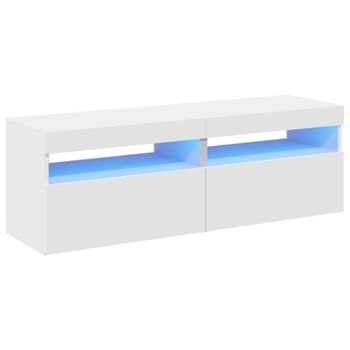 Muebles De Tv Con Luces Led 2 Uds Blanco 60x35x40 Cm Vidaxl