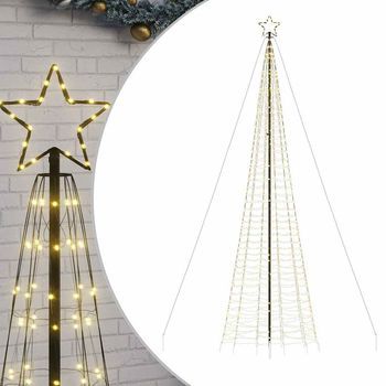 Árbol De Navidad Led Con Estacas 1534 Leds Blanco Cálido 500 Cm Vidaxl