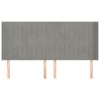 cabecero cama mueble de dormitorio con orejas de terciopelo claro 183 x 16 x 118128 cm gris m020003813