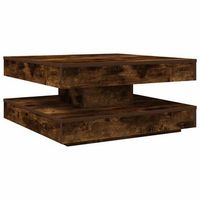 mesa de centro giratoria 360 grados roble ahumado 70x70x345 cm vidaxl