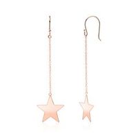 pendientes de plata 925 banados en oro rosa estrellas