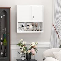 armario de pared - mueble de almacenaje - acero - blanco 762x305x78cm