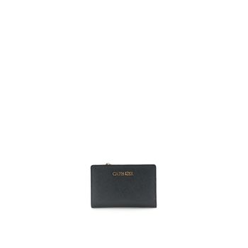 cartera pequeña con monedero estampado saffiano y lettering black taglia unica