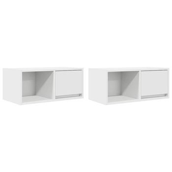 Muebles De Tv - Mesas De Tv 2 Uds Blanco 60x31x25,5 Cm Madera De Ingeniería