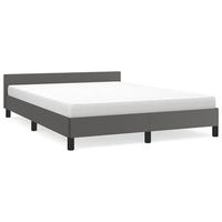 cama matrimonial  cama para adultos  estructura de cama con cabecero cuero sintetico gris 140x190 cm