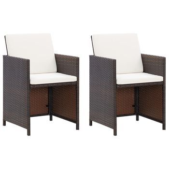 Conjunto De Silla De Jardín Y Taburete 4 Uds Ratán Pe Negro Cfw872531