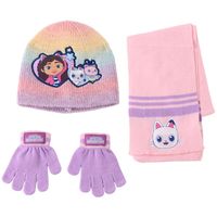 dessins animes gorro set de invierno bufanda guantes y gorro rosa nina para nina