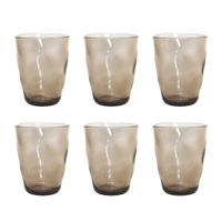 vasos de agua marrones en acrilico - lote de 6