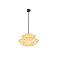 lampara de techo colgante denzo de altura regulable e27 220240v ip20 36130xo50x50cm fabricada en metal pergamino y bambu c