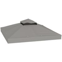 outsunny cubierta para cenador 300 x 300 cm cubierta de repuesto de 2 niveles proteccion upf30 orificios de drenaje gris   aosom espana