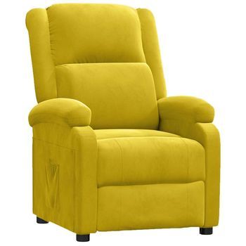 Sillón Reclinable Terciopelo Amarillo Vidaxl
