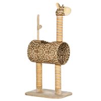 pawhut rascador para gatos 101 cm diseno jirafa con cueva pelota y postes de yute hasta 5 kg   aosom espana