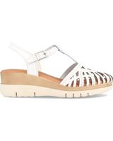 de marila sandalia de piel para mujer con con cuna tay blanco