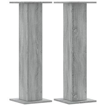 Soportes Para Plantas 2 Uds Madera Gris Sonoma 30x30x95 Cm Vidaxl