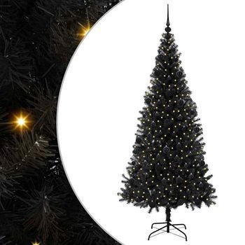 Árbol De Navidad Con 300 Led Con Soporte Negro 210 Cm Pvc