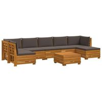 8 uds conjunto de sofas de exterior madera de acacia solida vidaxl