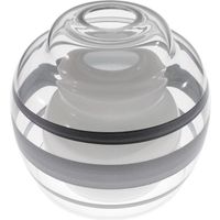 ulises tulip en cristal transparente exterior abierto crayas plateadas interior liso d12xalt12cm