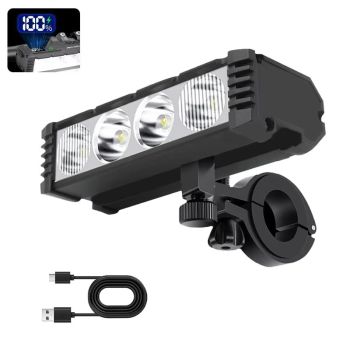 BIKIGHT 4 LED Faro Bicicleta Alta Brillo 180° Luz Frontal de Inundación Amplia Ciclismo Carga Tipo-C Luz de Bicicleta de