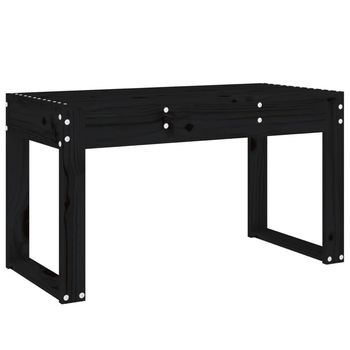 Banco De Jardín | Banco De Exterior | Silla De Jardín Madera Maciza De Pino Negro 80x38x45 Cm