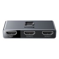 divisor de senal hdmi baseus matrix 4k30hz gris boton fisico 1x hdmi hembra