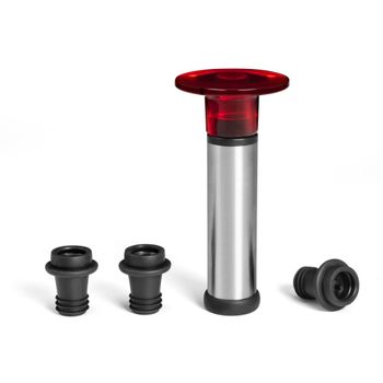 Bomba de vacío para vino con 3 tapas acero, abs y elastómero multicol