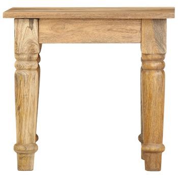 Mesa Auxiliar De Madera Maciza De Mango 43x43x40 Cm