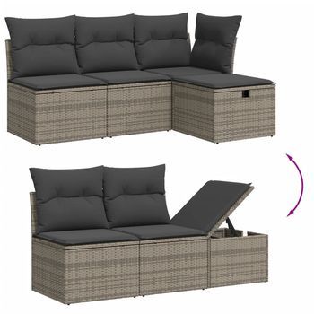 Conjunto De Ocio De Jardín (con Cojines, Combinación De 6 Piezas)