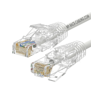 WP CAT 6A U-UTP SLIM PATCH CABLE LENGTH 1 M, AWG 28/7, CU, LS0H, 50U GOLD-PLATED PINS, COLOR WHITE