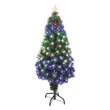 Árbol De Navidad De Fibra Óptica Con 135 Luces Led Rgb Y 8 Funciones De Color