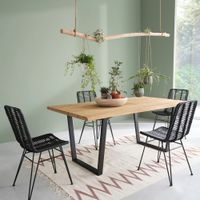 mesa de teca reciclada y metal para 8 pers