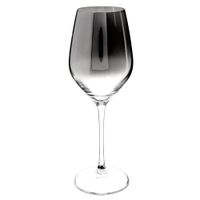 copa para vino de vidrio efecto cromado