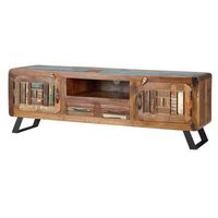 mueble tv exclusivo en madera maciza reciclada