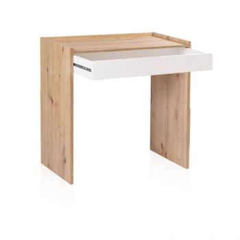 Mesa de escritorio con cajón dess melamina, blanco artik