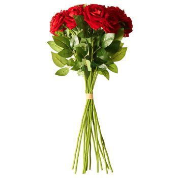 Ramo De Flores Artificiales Arreglo Floral Preparado Rosas Hechas A Mano 60 Cm Rojo Mafra