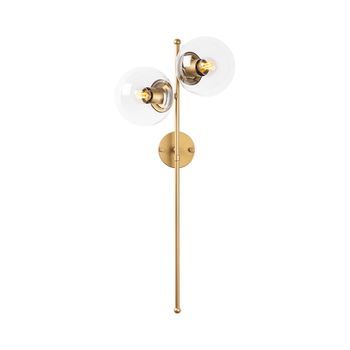 Lámpara De Pared Fazli-10405 Oro Brillante Metal Vidrio 32x27x72 Cm