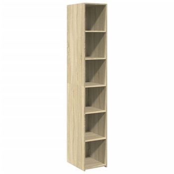 Aparador Alto Madera De Ingeniería Roble Sonoma 30x41x185 Cm Vidaxl