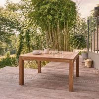 mesa de jardin de madera teca maciza para 6 pers