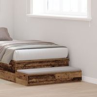 cajones de cama de madera vieja 75x365x165 cm de madera dura v1339 unico  marron