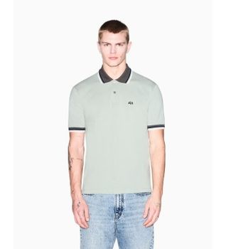 A|X Armani Exchange para hombre. XM002329AF13026U7210 Polo Regular verde (S), Casual, Algodón, Manga corta