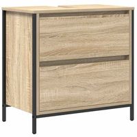 mueble de bano con lavabo y cajones roble sonoma 60x345x60 cm vidaxl