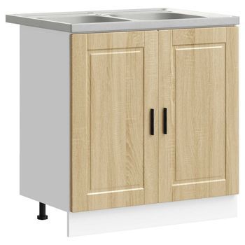 Mueble Bajo Para Fregadero Porto 2 Uds. Marrón Vidaxl