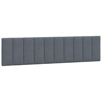 Cabecero De Cama | Panel De Cabecero | Decoración De Pared Acolchado Terciopelo Gris Oscuro 200 Cm
