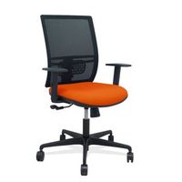 silla yunquera sincro malla negra bali naranja oscuro brazo regulable